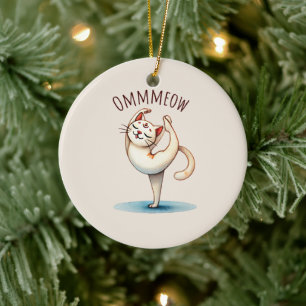 Kat Yoga Pose - Miauw Keramisch Ornament
