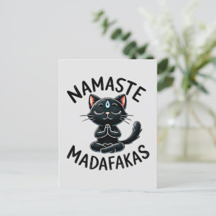 Kat Yoga Pose - Namaste Madafakas Briefkaart