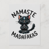 Kat Yoga Pose - Namaste Madafakas Briefkaart (Voorkant)