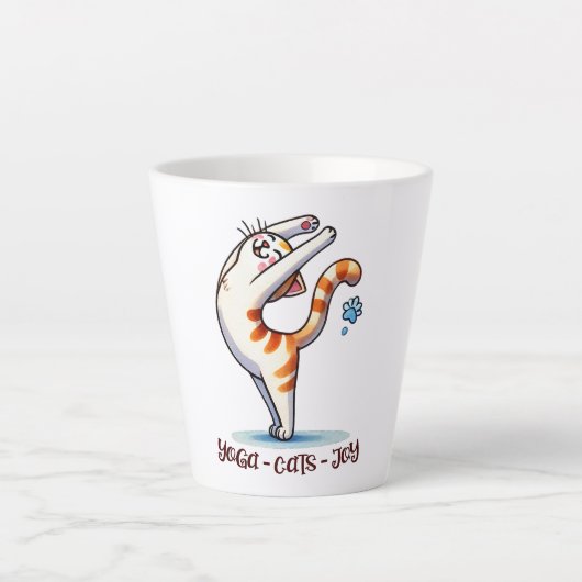 Kat Yoga Pose - Yoga - Katten - Vreugde Latte Mok (Voorkant)