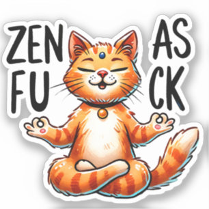 Kat Yoga Pose - Zen Sticker