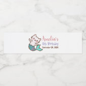 Kat Zeemeermin Purmaid Schattige Meowmaid Meisje V Waterfles Etiket (Enkel label)