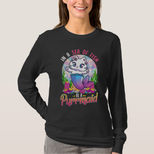 Kat Zeemeermin purrmaid in een Zee vis Spint maïde T-shirt