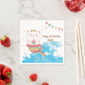 Kat zeemeermin verjaardagsfeestje servetten (Insitu)