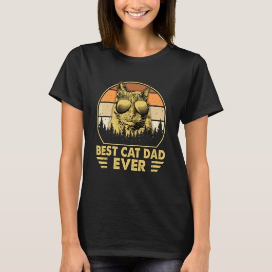Kat zegt cool beste kattenvader ooit t-shirt (Voorkant)