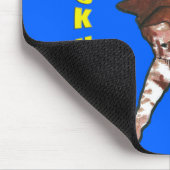 Kat zegt: klik hier! Blauwe Muismat (Hoek)