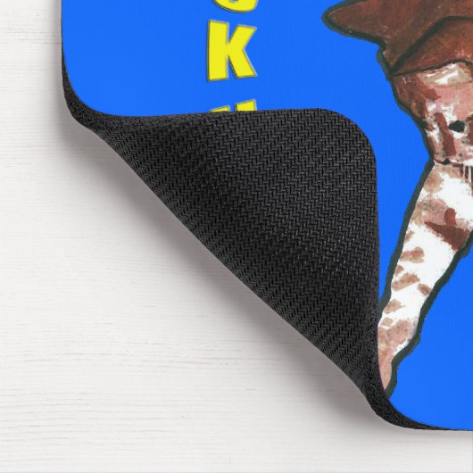 Kat zegt: klik hier! Blauwe Muismat (Hoek)