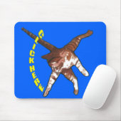 Kat zegt: klik hier! Blauwe Muismat (Met muis)