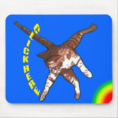 Kat zegt: klik hier! Blauwe Muismat (Voorkant)