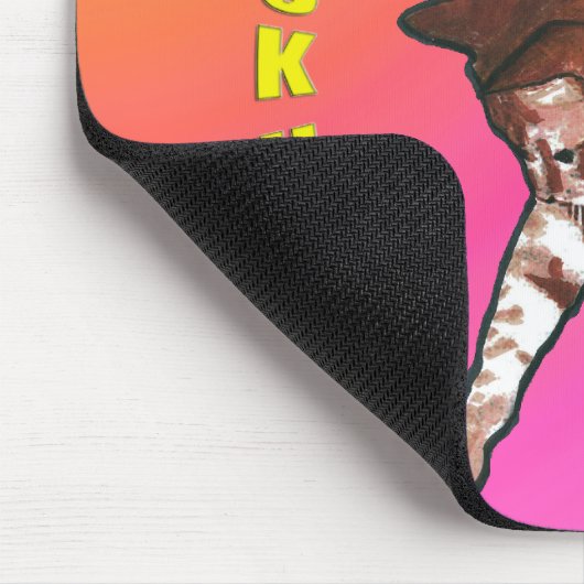 Kat zegt: klik hier! Roze Muismat (Hoek)