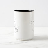 Kat zegt: "Koffie maakt dat ik me minder moorddadi Tweekleurige Koffiemok (Center)