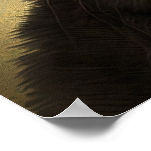  kat-zelfportret in blauw, gefibreerd Pet Poster (Hoek)