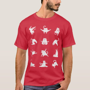 Kat Zen Meditatie Yoga Houding Gym Asana Sport Fit T-shirt