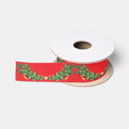 Kat zet kerstboom Garland Design omver Satijnen Lint