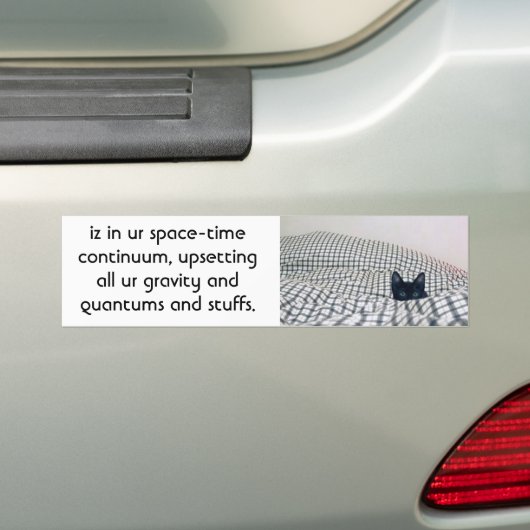 kat zet kwantum bumpersticker (Op auto)