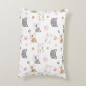 Kat ziet een glimlachend kattenpatroon accent kussen (Achterkant (Verticaal))