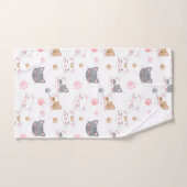 Kat ziet een glimlachend kattenpatroon bad handdoek (Handdoek)