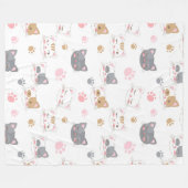 Kat ziet een glimlachend kattenpatroon fleece deken (Voorkant (Horizontaal))