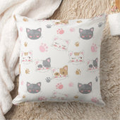 Kat ziet een glimlachend kattenpatroon kussen (Deken)