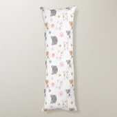 Kat ziet een glimlachend kattenpatroon lichaamskussen (Achterkant (Verticaal))