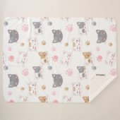 Kat ziet een glimlachend kattenpatroon sherpa deken (Voorkant (horizontaal))