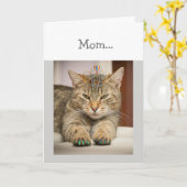 Kat Ziet er Good Moeder, mam Birthday Fun Animal Kaart (Gele Bloem)