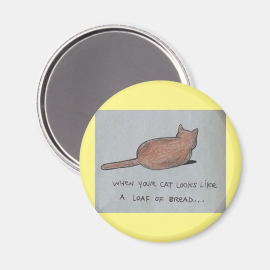 Kat ziet er uit als een broodje brood met schattig magneet (Voorkant / Achterkant)