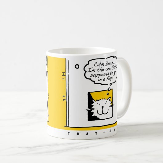 Kat zit in een soort flap! Fun Cat Lover Koffiemok (Voorkant rechts)