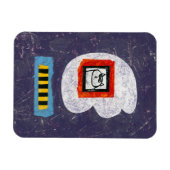 Kat zit voor jaarboek foto koelkast magneet (Horizontaal)