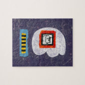 Kat zit voor jaarboek foto puzzel (Horizontaal)