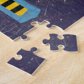 Kat zit voor jaarboek foto puzzel (Zijkant)