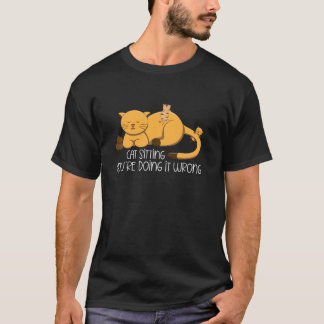 Kat zitten Dier kijken Dier zitten Zakelijke Huisd T-shirt