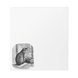 Kat Zittend door Venster met Boek Notitieblok