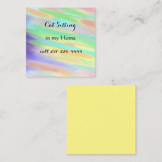 Kat Zitterend Visitekaartje (Voorkant / Achterkant)