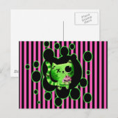 Kat Zombie Briefkaart (Voorkant / Achterkant)