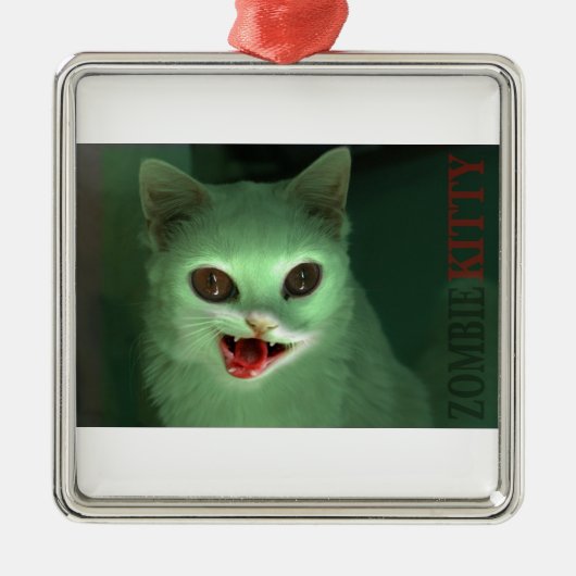 Kat Zombie Metalen Ornament (Voorkant)