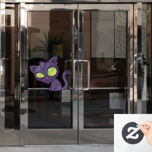 Kat Zombie Raamsticker (Kantoordeur)