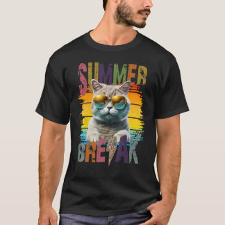 Kat Zomer Break Leuke Kitten Beach Zomer Vakantie T-shirt