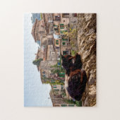Kat zonnebaden aan de muur - Valldemossa, Mallorca Legpuzzel (Verticaal)