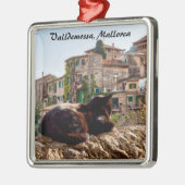 Kat zonnebaden aan de muur - Valldemossa, Mallorca Metalen Ornament (Links)