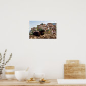 Kat zonnebaden aan de muur - Valldemossa, Mallorca Poster (Keuken)