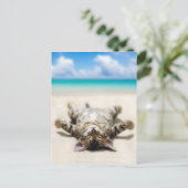 Kat Zonnebaden in het strand Briefkaart (Staand voorkant)