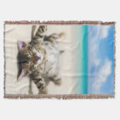 Kat Zonnebaden in het strand Deken (Voorkant)