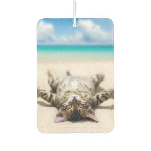 Kat Zonnebaden in het strand Luchtverfrisser (Voorkant)