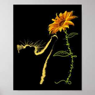 Kat Zonnebloem Cadeaus voor Kattenliefhebbers Poster