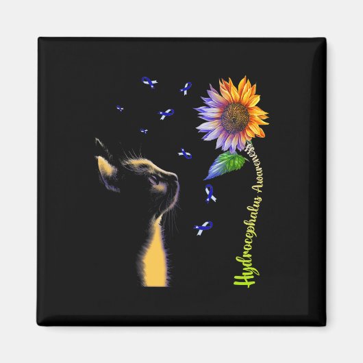Kat Zonnebloem Hydrocefalus Awareness Magneet (Voorkant)