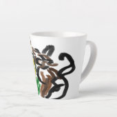 Kat zonnebloemen latte mok (Rechterhoek)