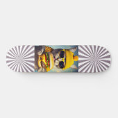 Kat Zonnebril Cheeseburger Grappig Skateboard (Horizontaal)