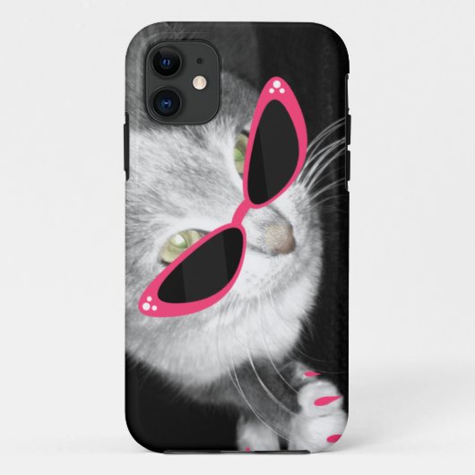 Kat Zonnebril i Phone 5 Hoesje (Achterkant)
