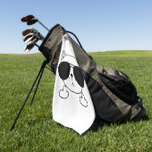 Kat Zonnebril Middelvinger Golfhanddoek (Groen)